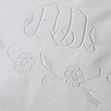 Embroidered AD monogram sheet