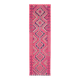 1970s Vintage Turkish Hand-Knotted Wool Cotton Pink Runner Rug 91x312