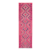1970s Vintage Turkish Hand-Knotted Wool Cotton Pink Runner Rug 91x312