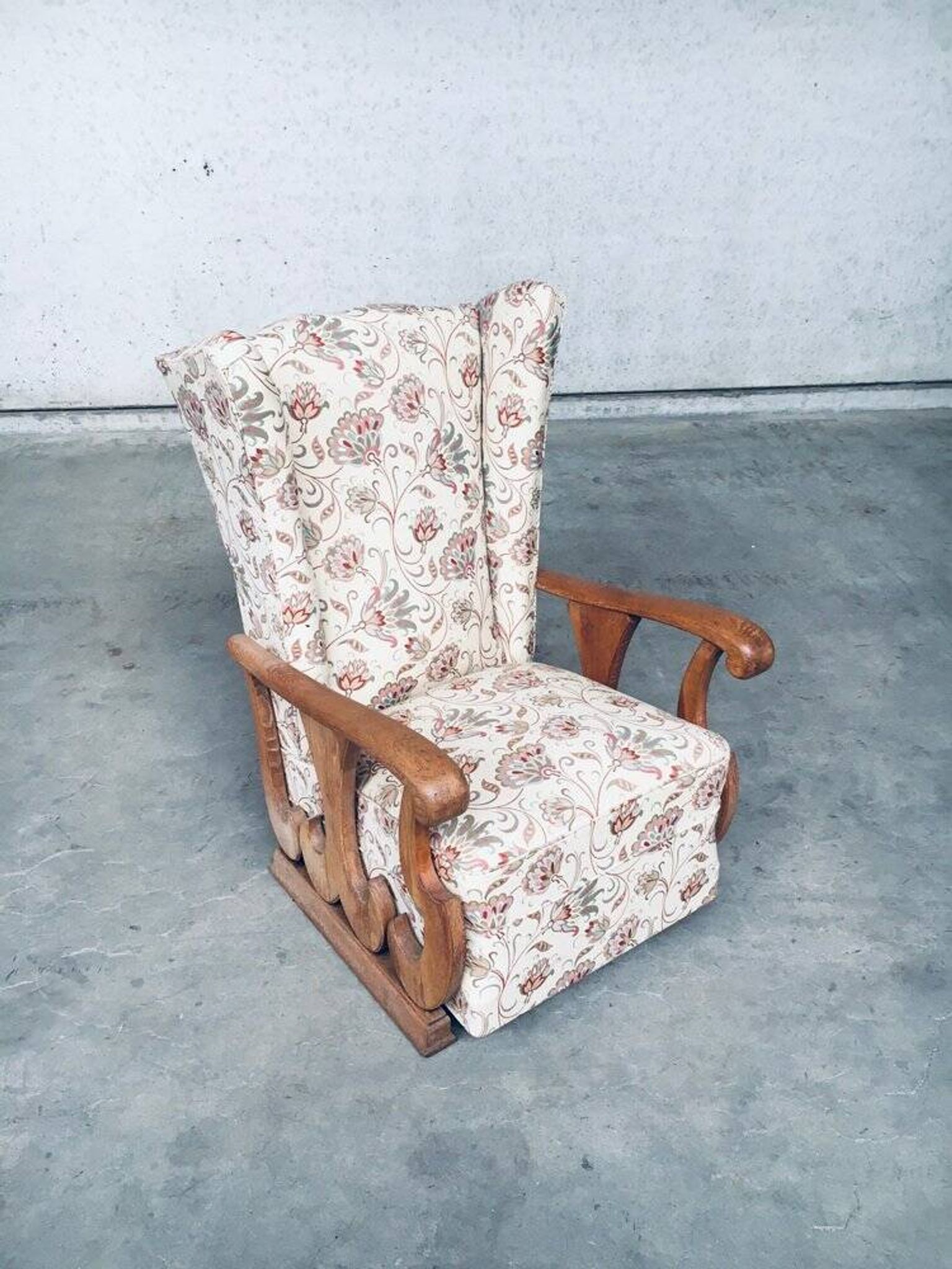 Set of High Wing Back Armchairs, 1900s