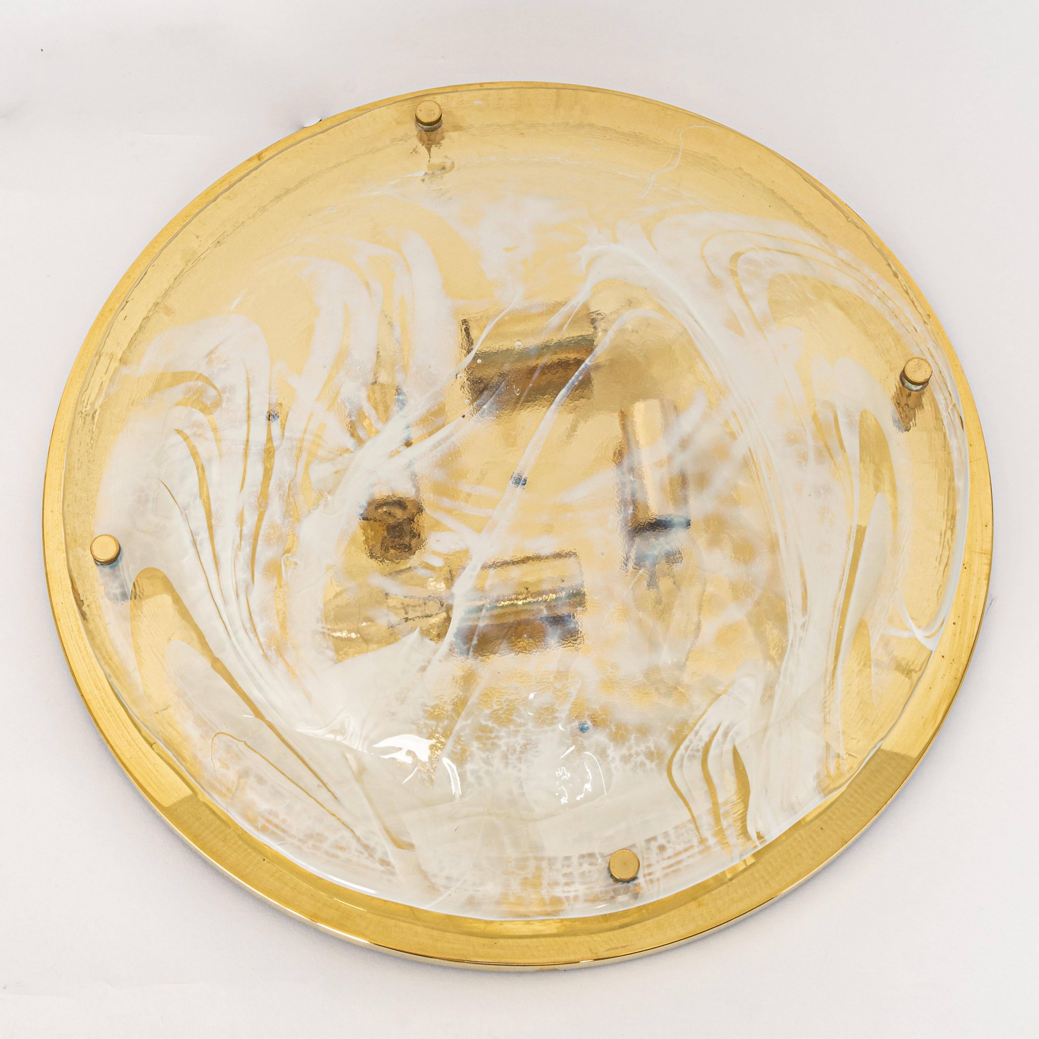 Large Murano brass wall lamp by Hillebrand, Germany, 1970s.