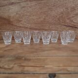 Set of 8 Arlequin liqueur glasses in Reims crystal glass 1950