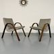 Set of 2 vintage design Bow-Wood Steiner armchairs, 1950s.