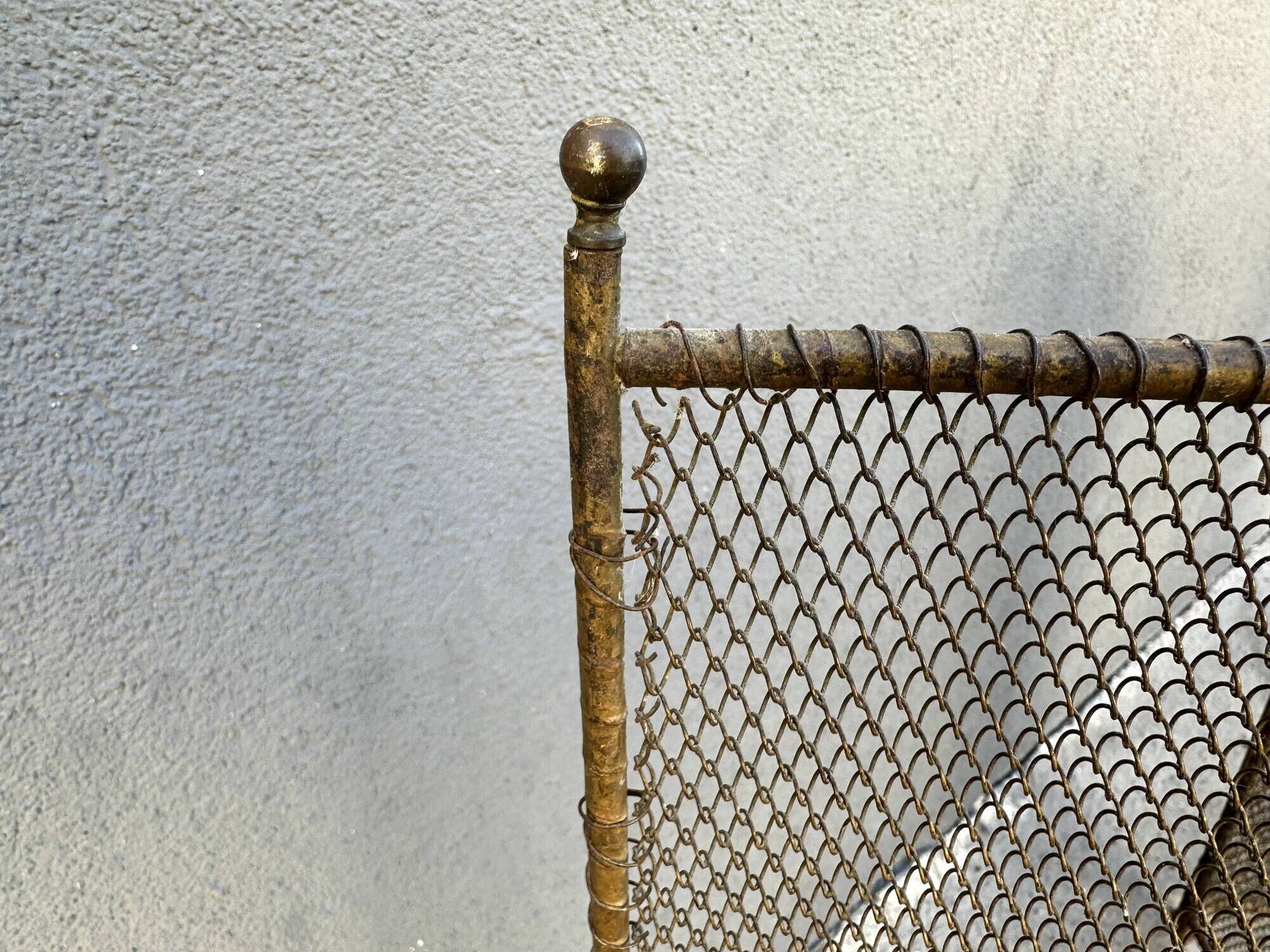 Antique fireplace screen from the 19th century, Napoleon III spark guard.