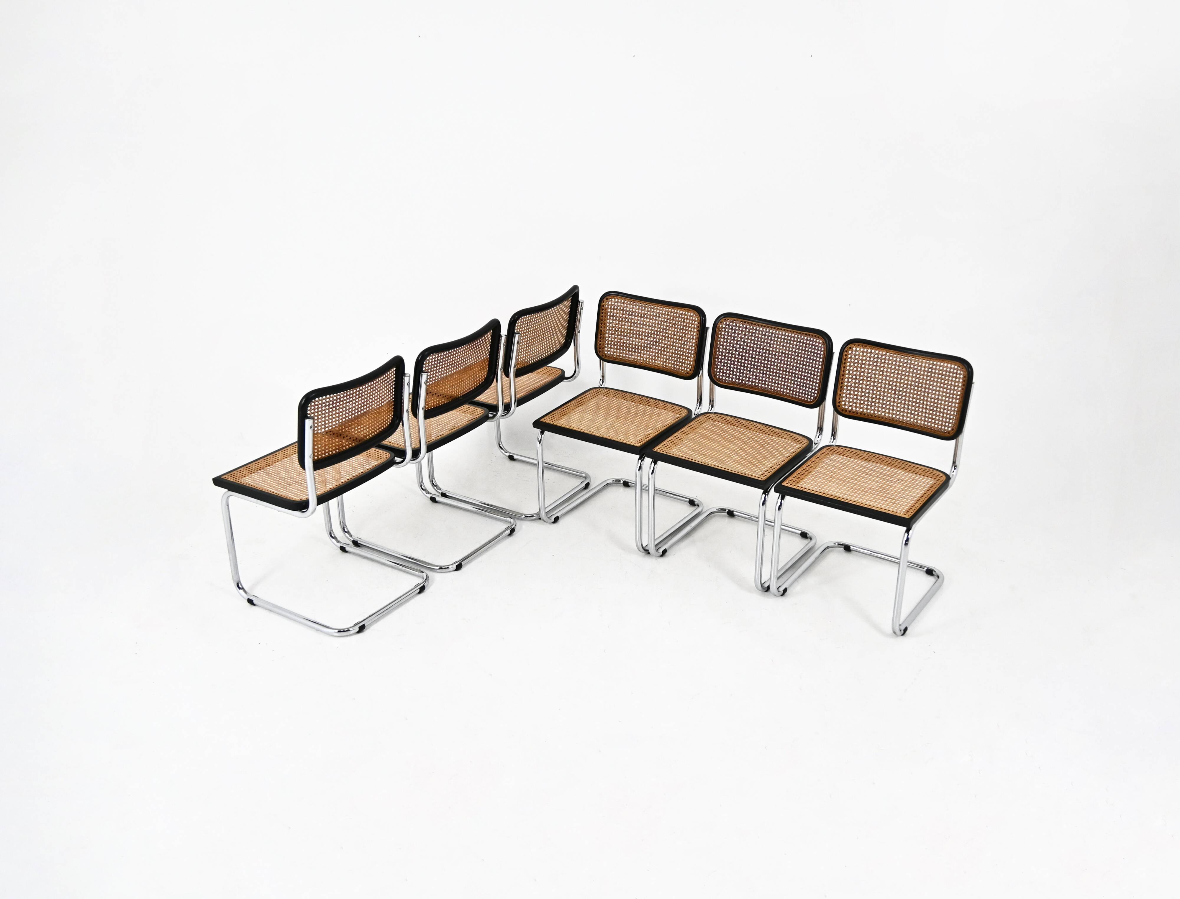 Set of 6 dining chairs, model B32 by Marcel Breuer