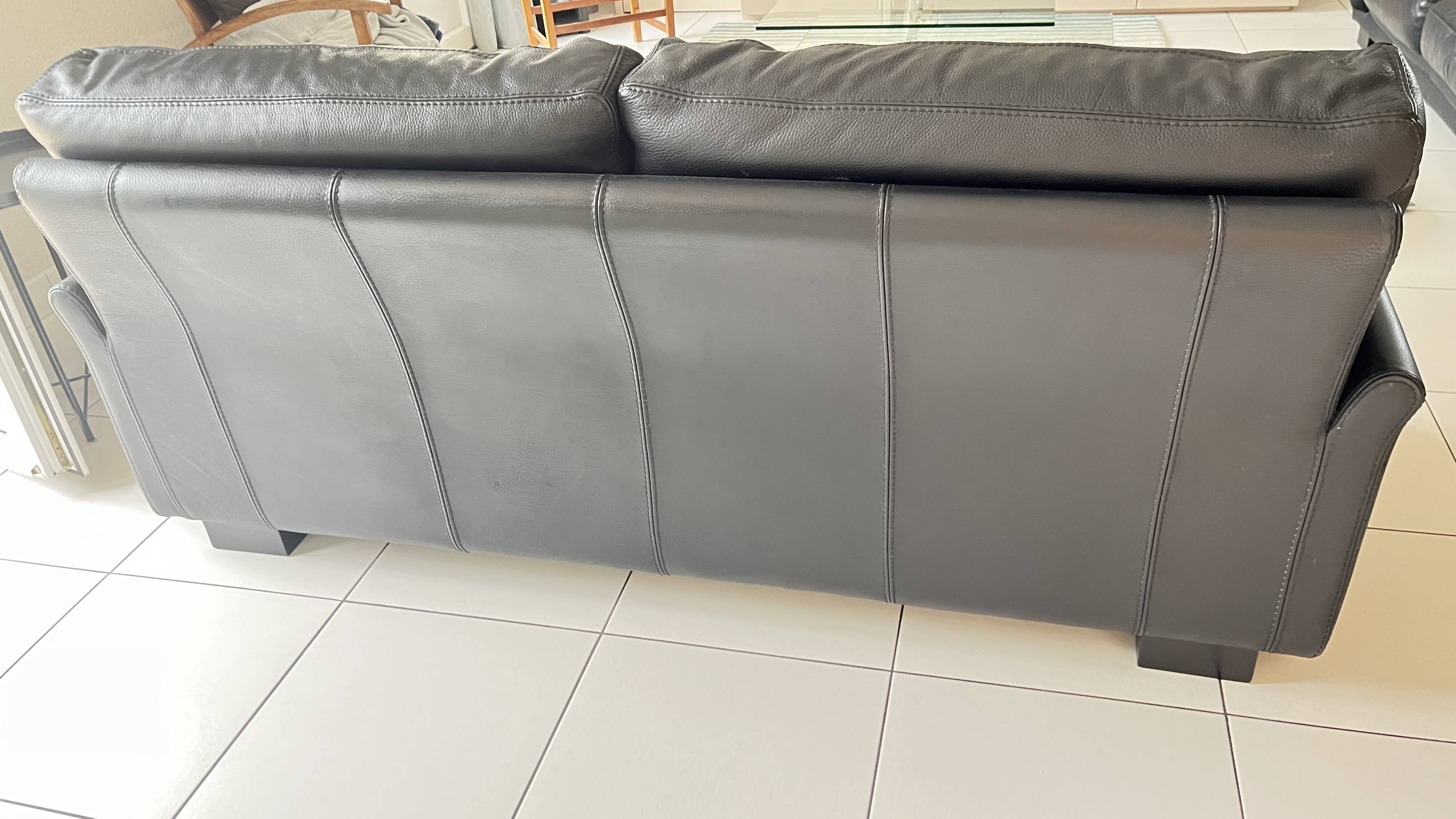 Rococo leather sofa by Roche Bobois