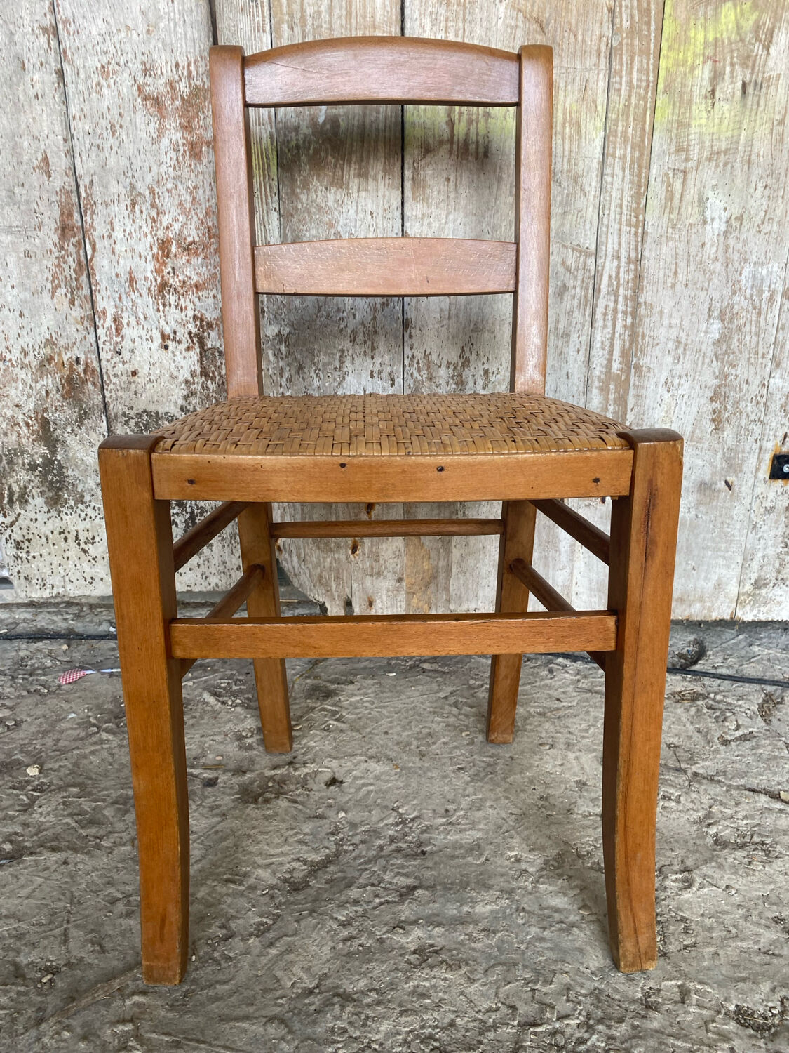 Vintage CLASS NEUDORF Wooden Chair + Woven Seat #C800