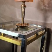 French Art Deco Table Lamp by Cherrier & Besnus very beautiful pressed molded pink glass - 1920s 33x12