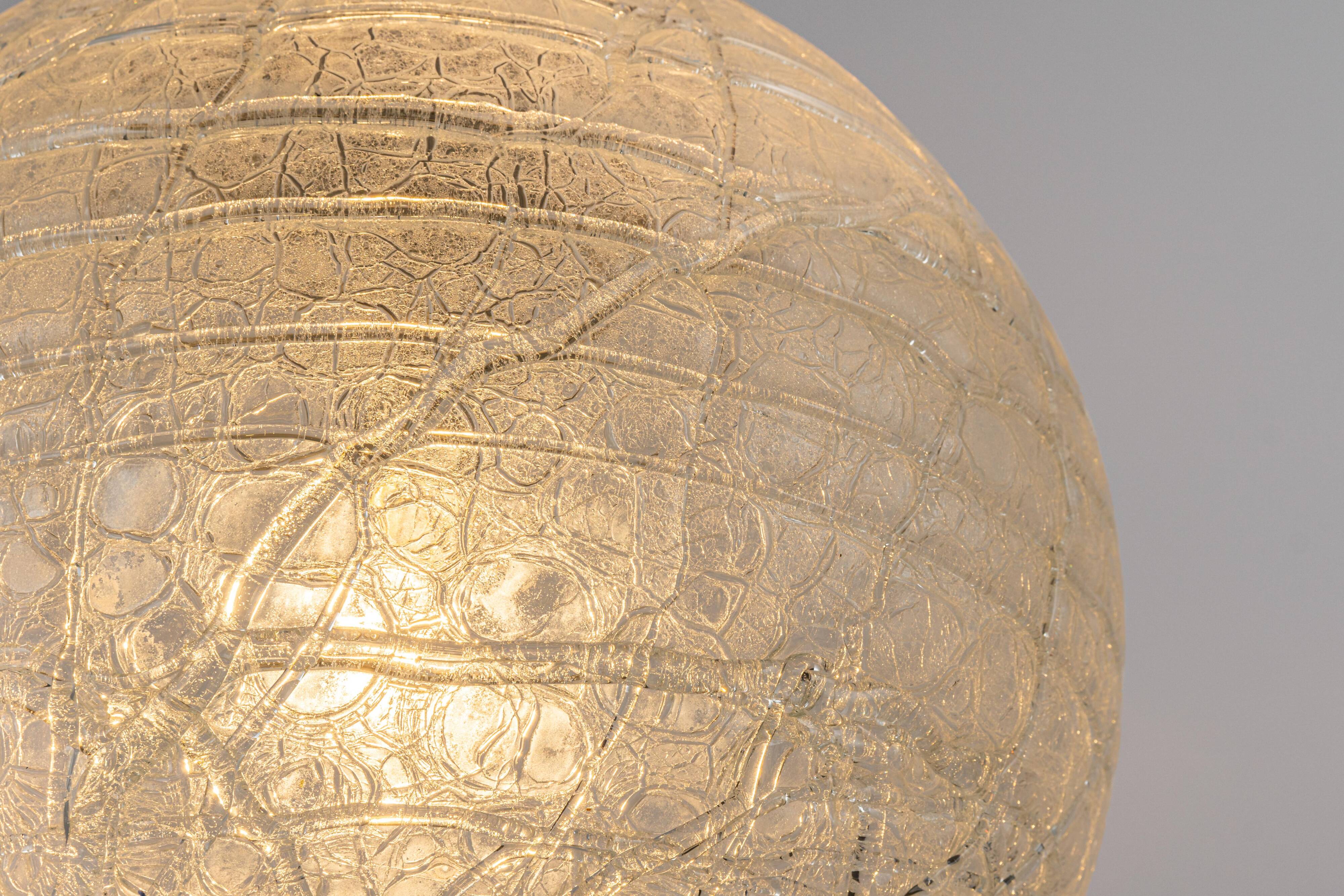 Large Murano ball pendant light by Doria, Germany, 1970s.