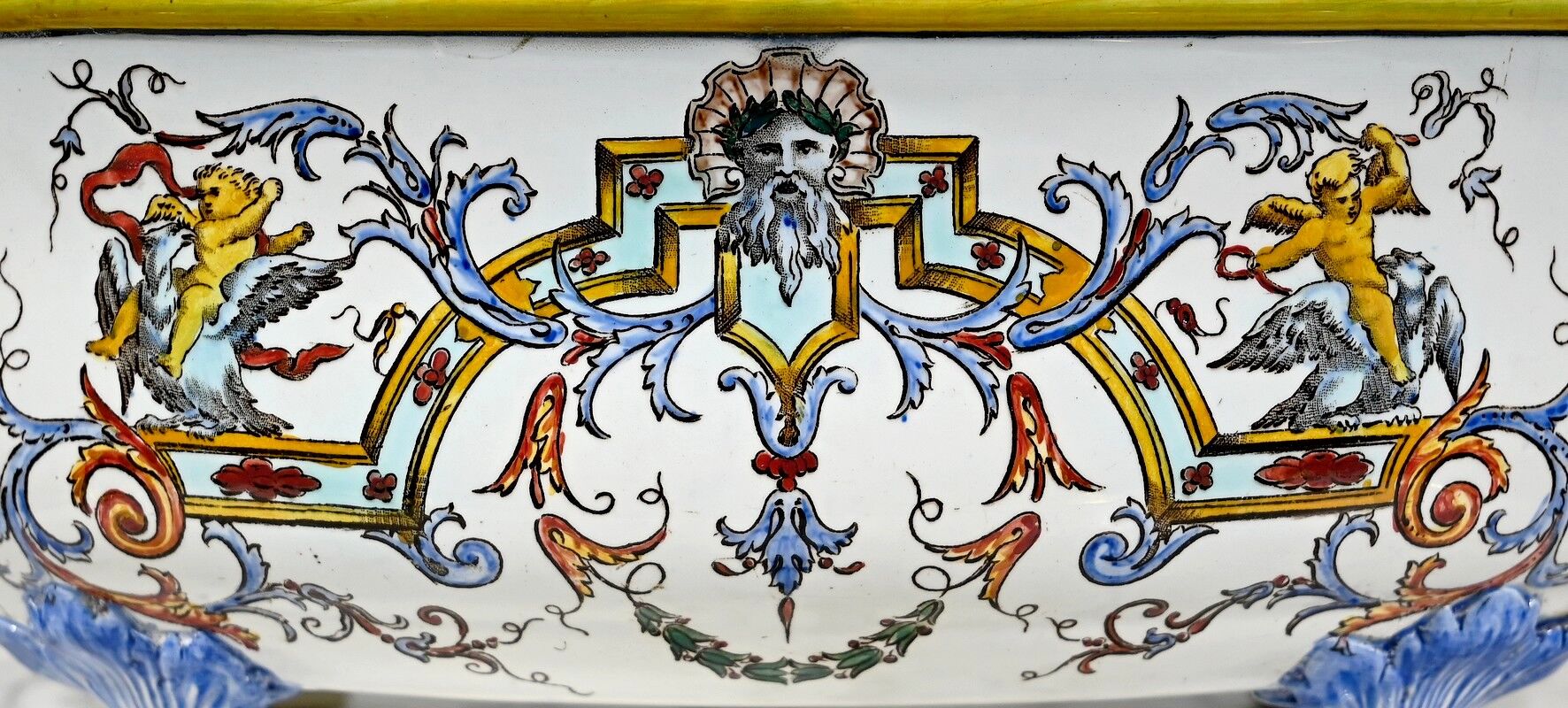 Gien earthenware planter, renaissance style – early twentieth century