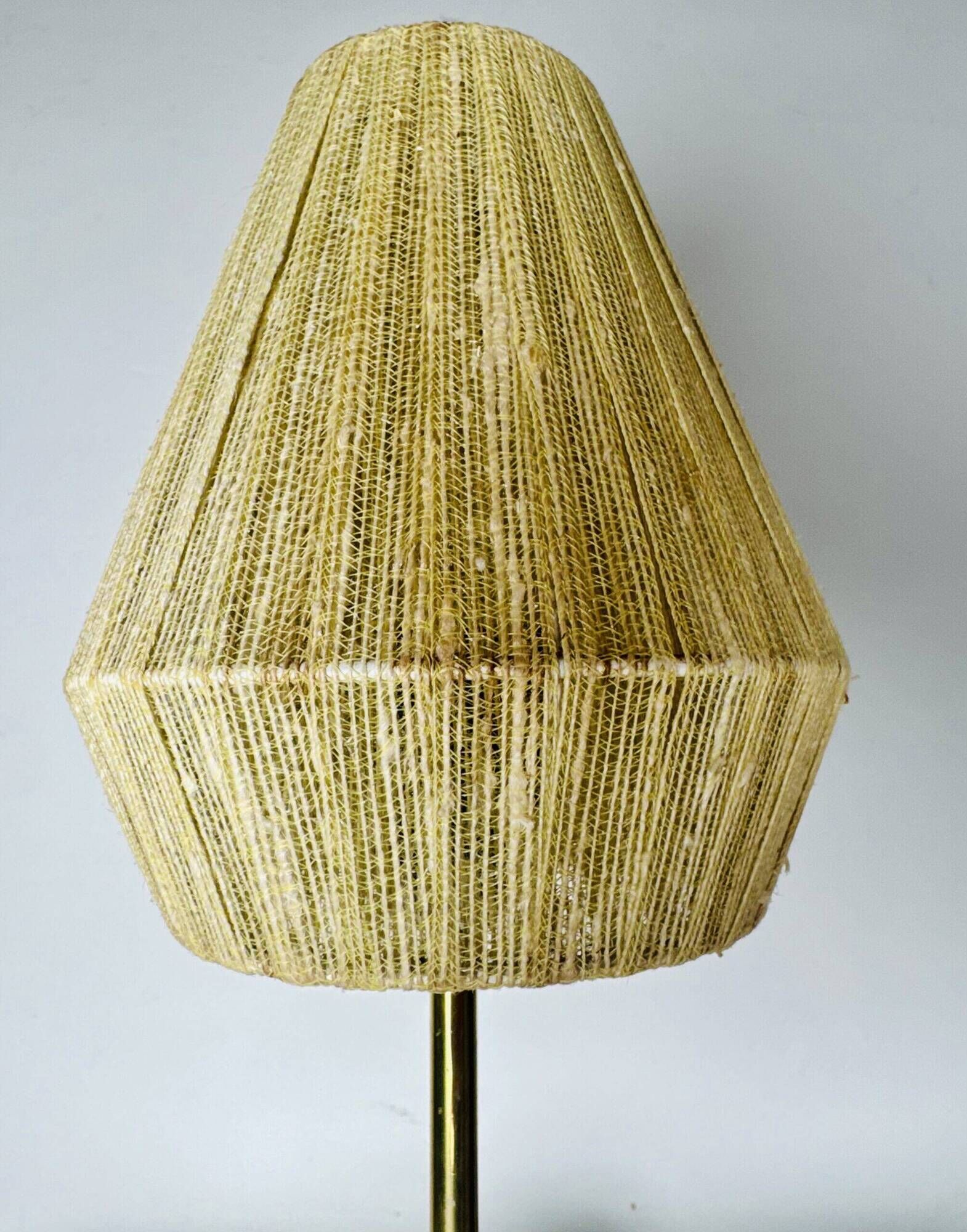 Model 332 Table Lamp In Brass And Natural Fibre By Eae, Sweden 1950S