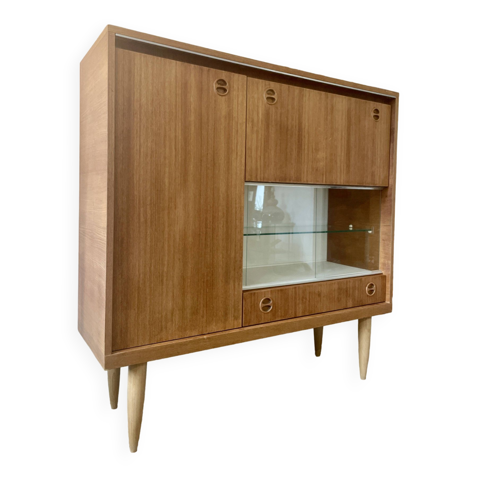 Vintage teak high sideboard