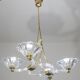 Extraordinary Art Deco Murano Glass and Bronze Chandelier by Barovier&Toso, 1950