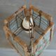 Suspension vintage rotin et nacre