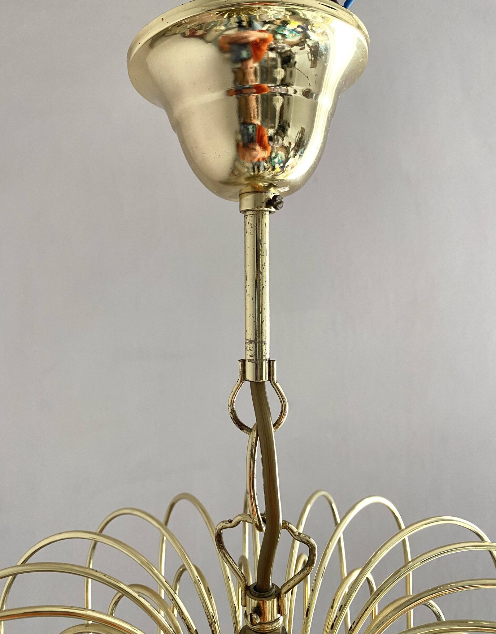 Vintage Italian cascade chandelier with pendants.
