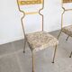 4 chaises en fer doré et tissu fleuri, Espagne, années 1980