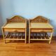 Paire de tables de chevets vintage 80 en rotin clair