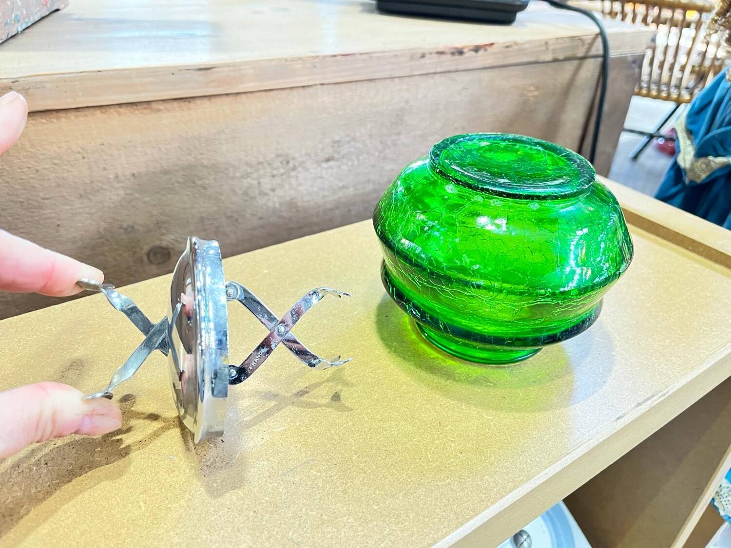 Glass sugar bowl with lid