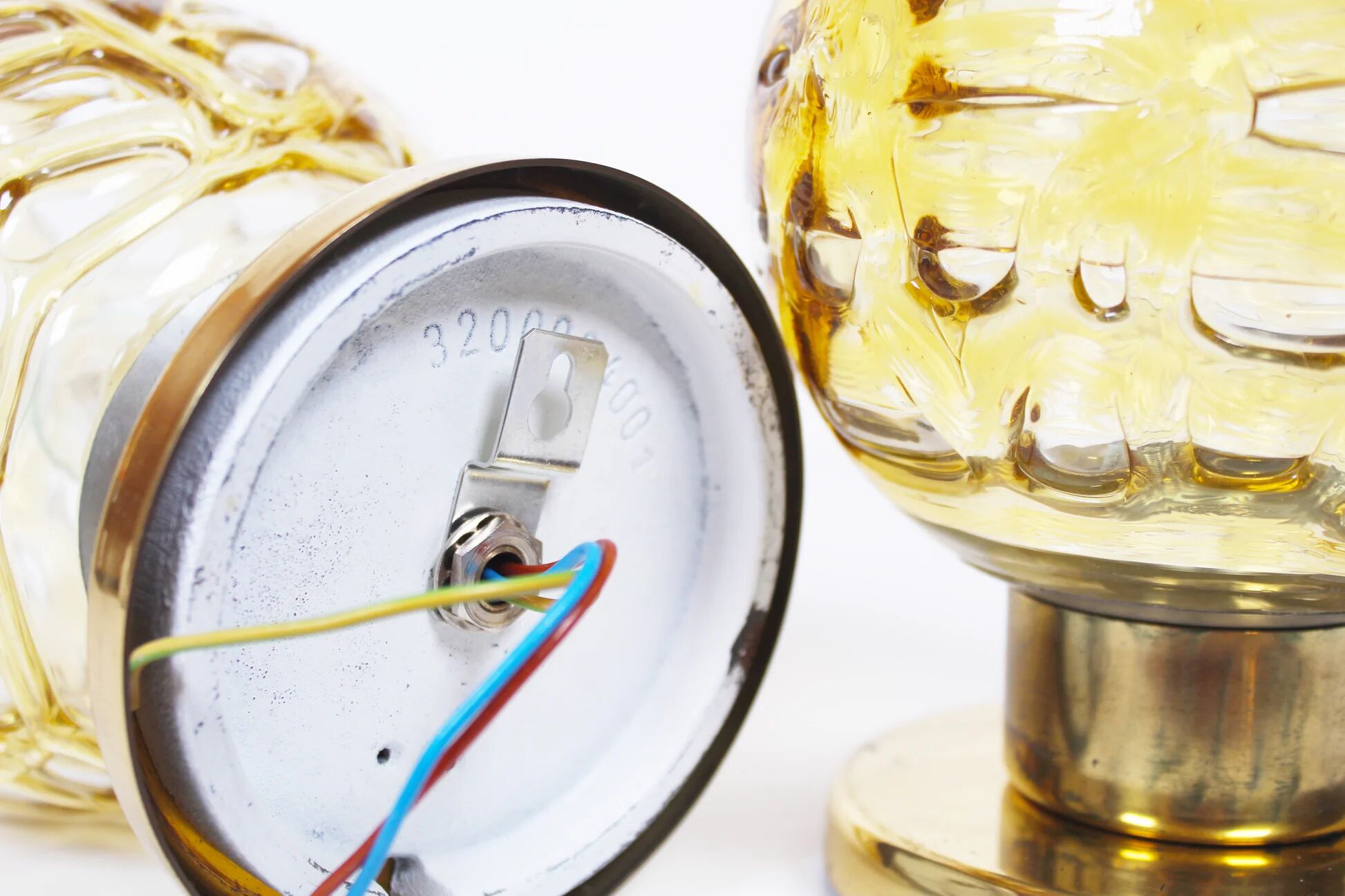 Pair of vintage brass wall lamps by Doria Leuchten