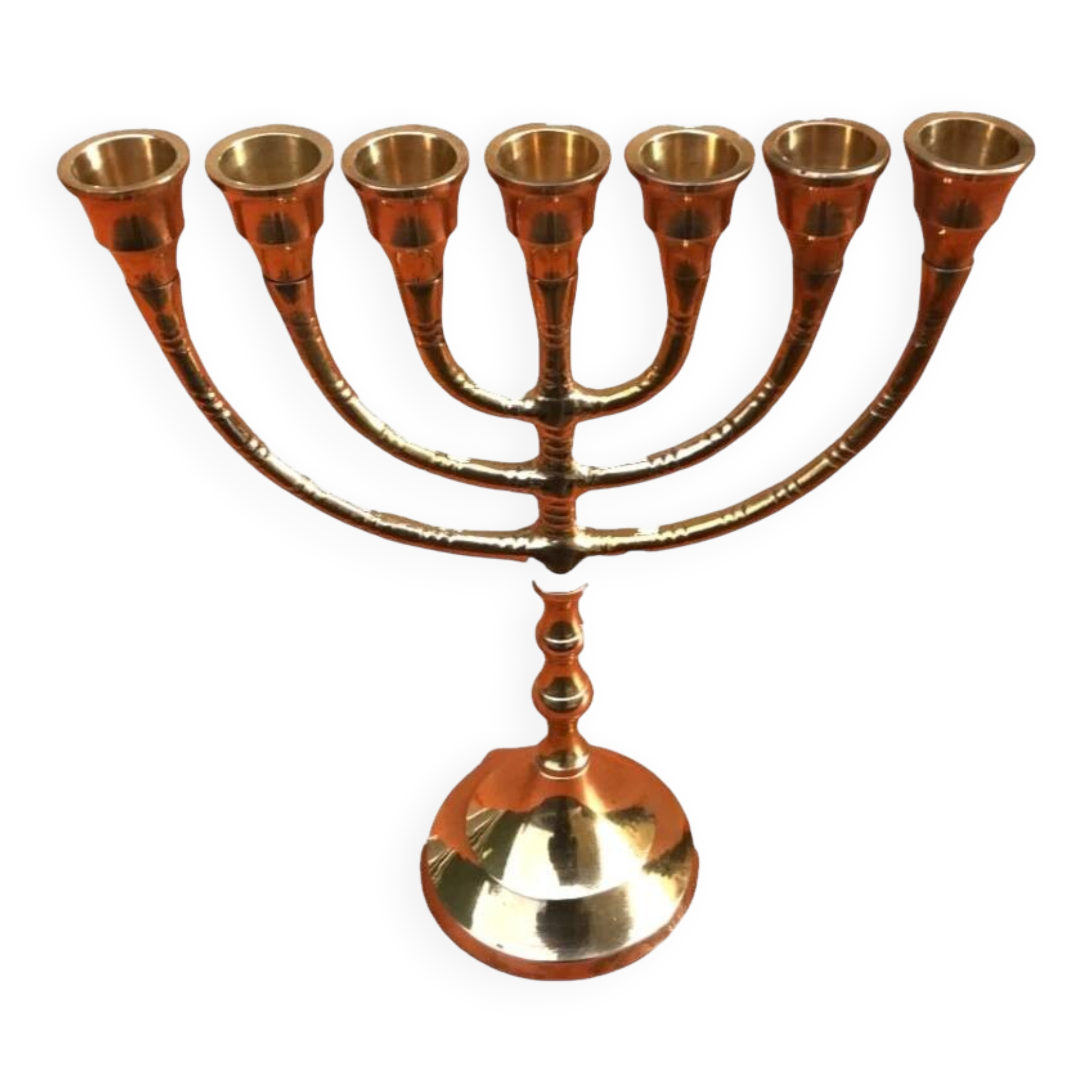 Menorah Chandelier 7 branches Polished Brass