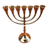 Menorah Chandelier 7 branches Polished Brass