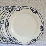 Set of 6 flat plates Salins Model Saussure A.B. Iron Earth