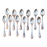 Set of 12 dessert spoons in silver metal