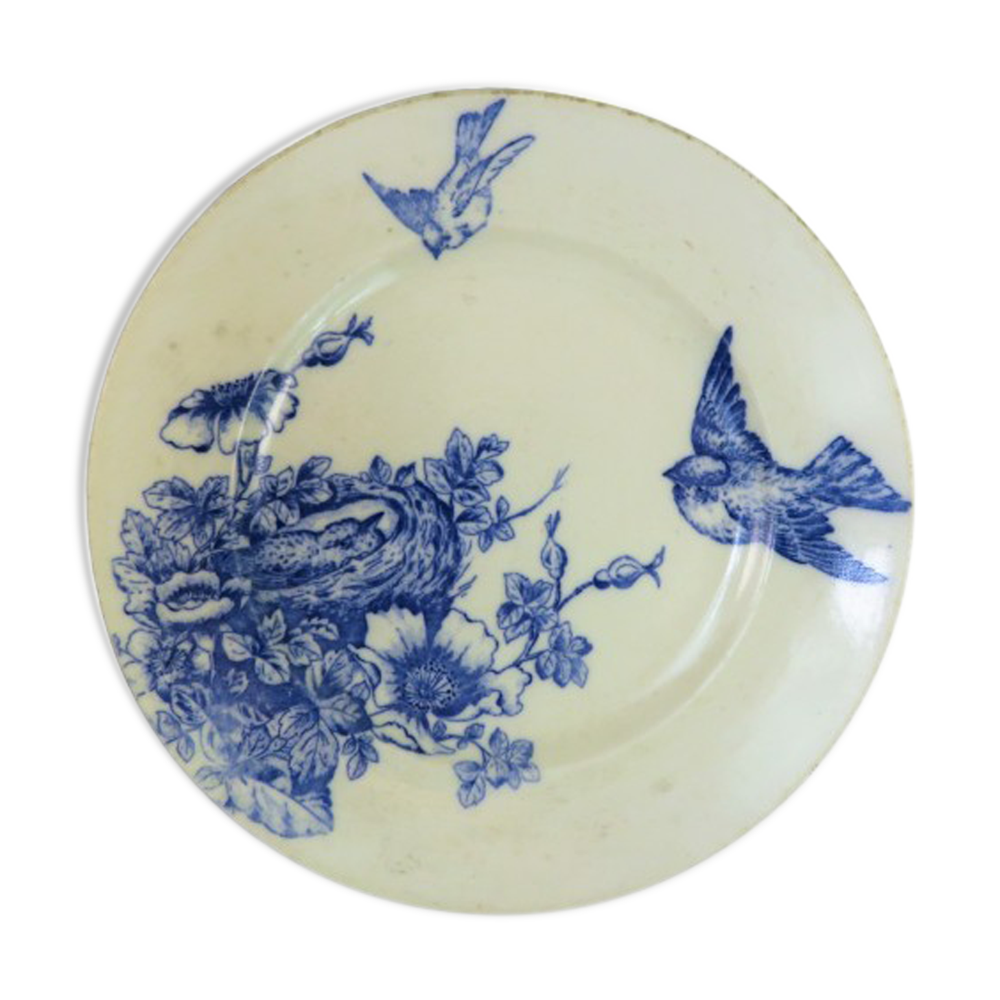 Plate iron earth decor blue birds