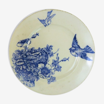 Plate iron earth decor blue birds