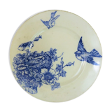 Plate iron earth decor blue birds