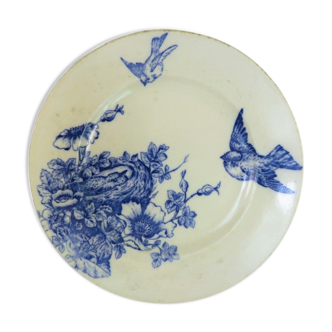 Plate iron earth decor blue birds