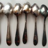 Box of 12 silver-plated metal teaspoons JM