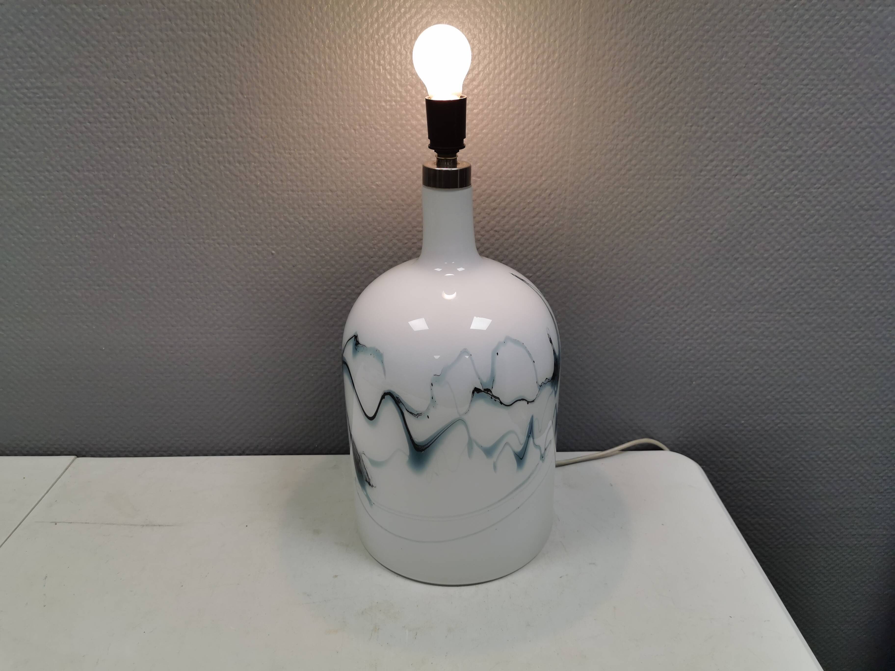 Crazy table lamp designed by Michael Bang for Holmegaard in 1973.