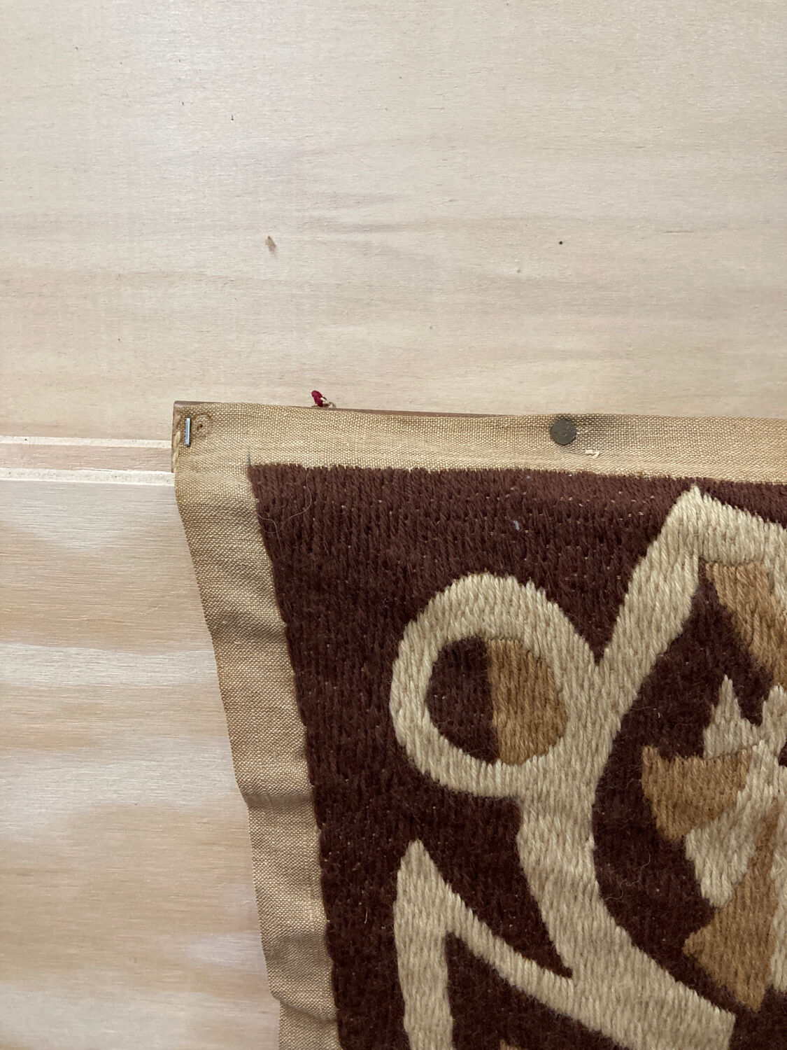 1970 modernist wall tapestry in wool signed