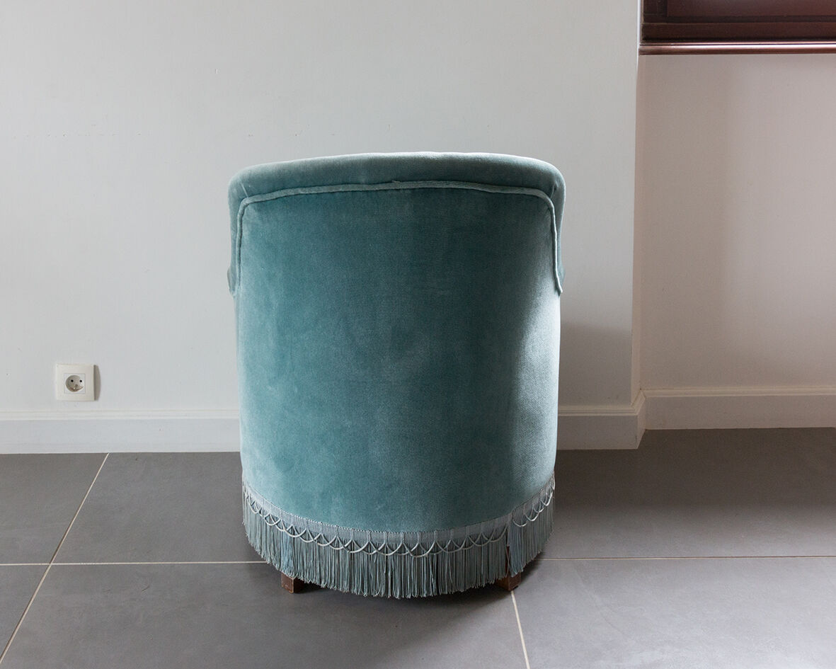 Grey blue toad armchair
