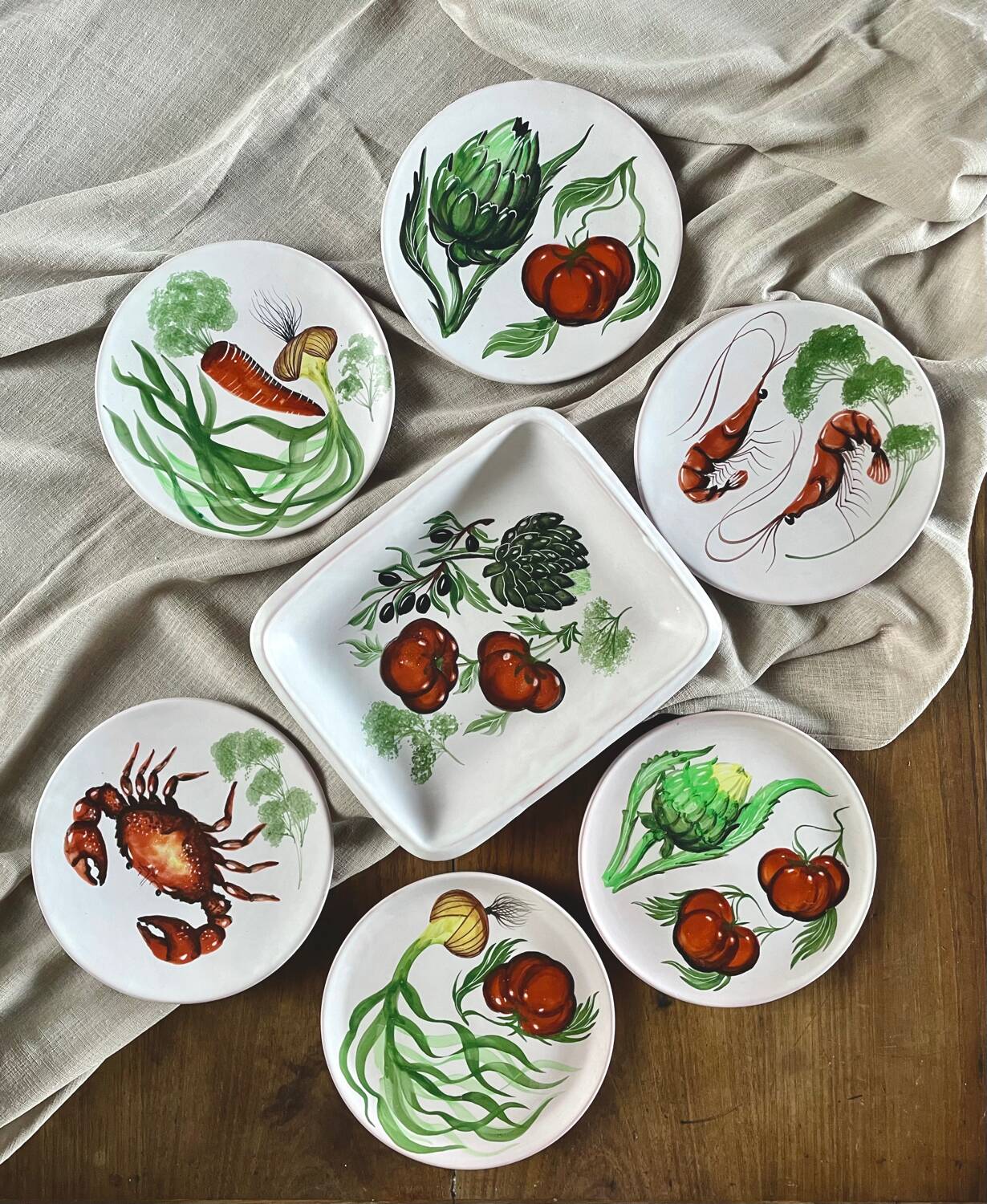 Rare service Vallauris Marius Bessone 1960