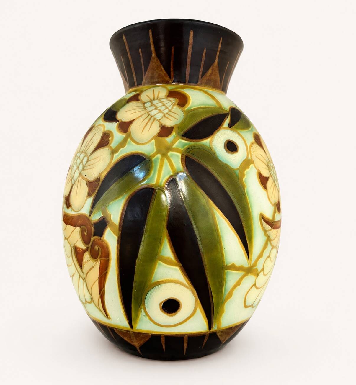 Art Deco vase by Charles Catteau for Boch Frères Keramis, decor D.1847,