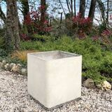 Large beige Eternit cube planter