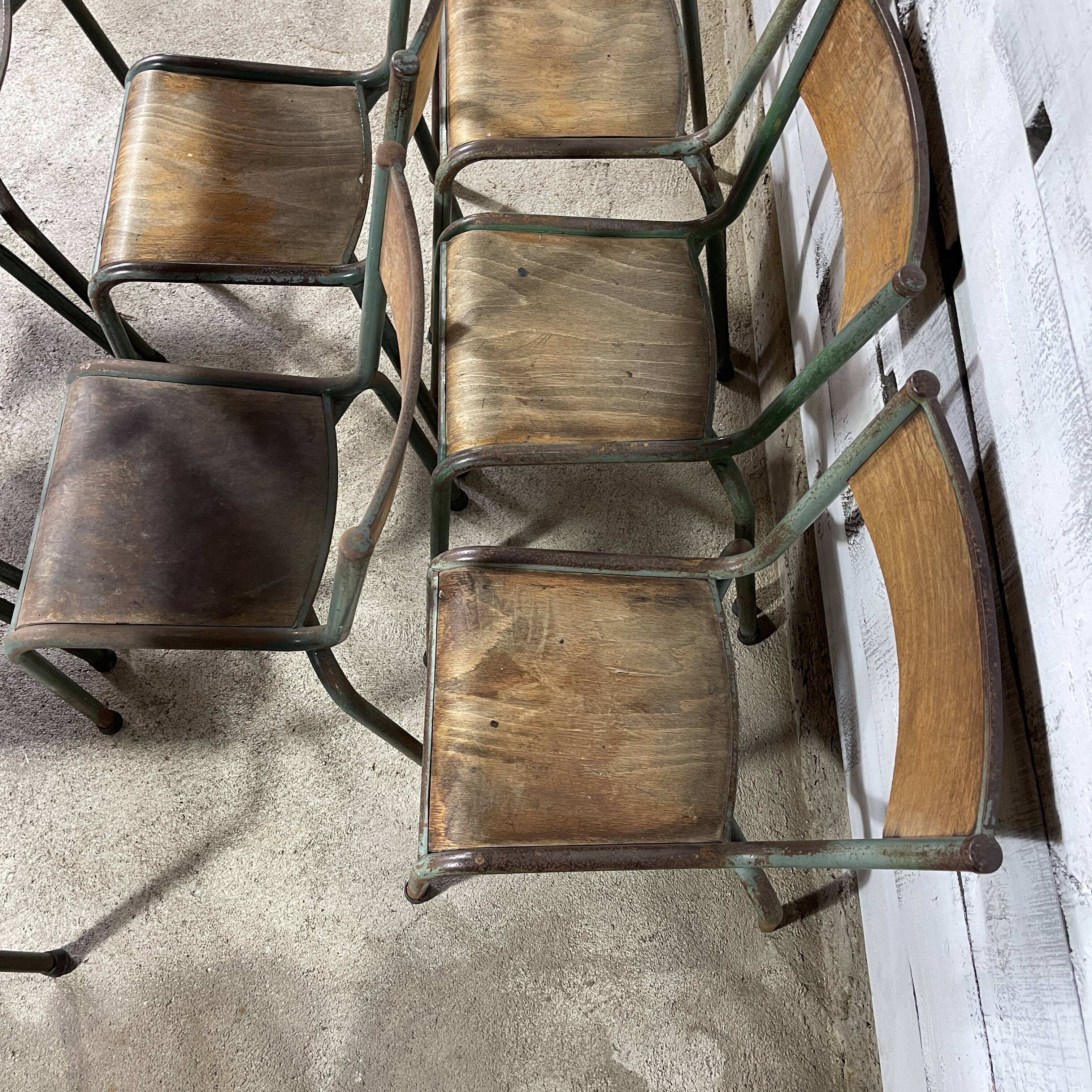 Set of 8 school chairs