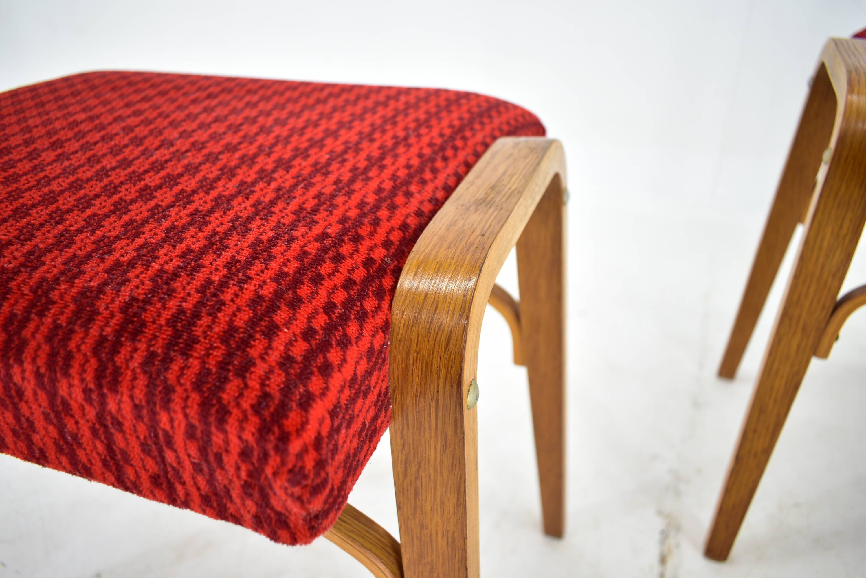 1960s Ludvik Volak beech stools by Drevopodnik Holesov, Czechoslovakia