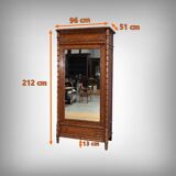 Armoire à Glace en Pitchpin esprit Bambou, Art Nouveau – Début XXème