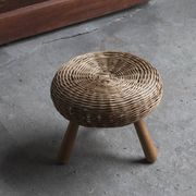 Wicker tripod stool by Tony Paul, 1950s, USA