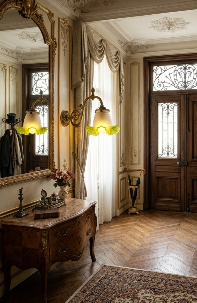 Louis XVI style wall sconce - Chiseled bronze and opaline glass