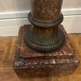 Red griotte marble column with brass insert - Napoleon III
