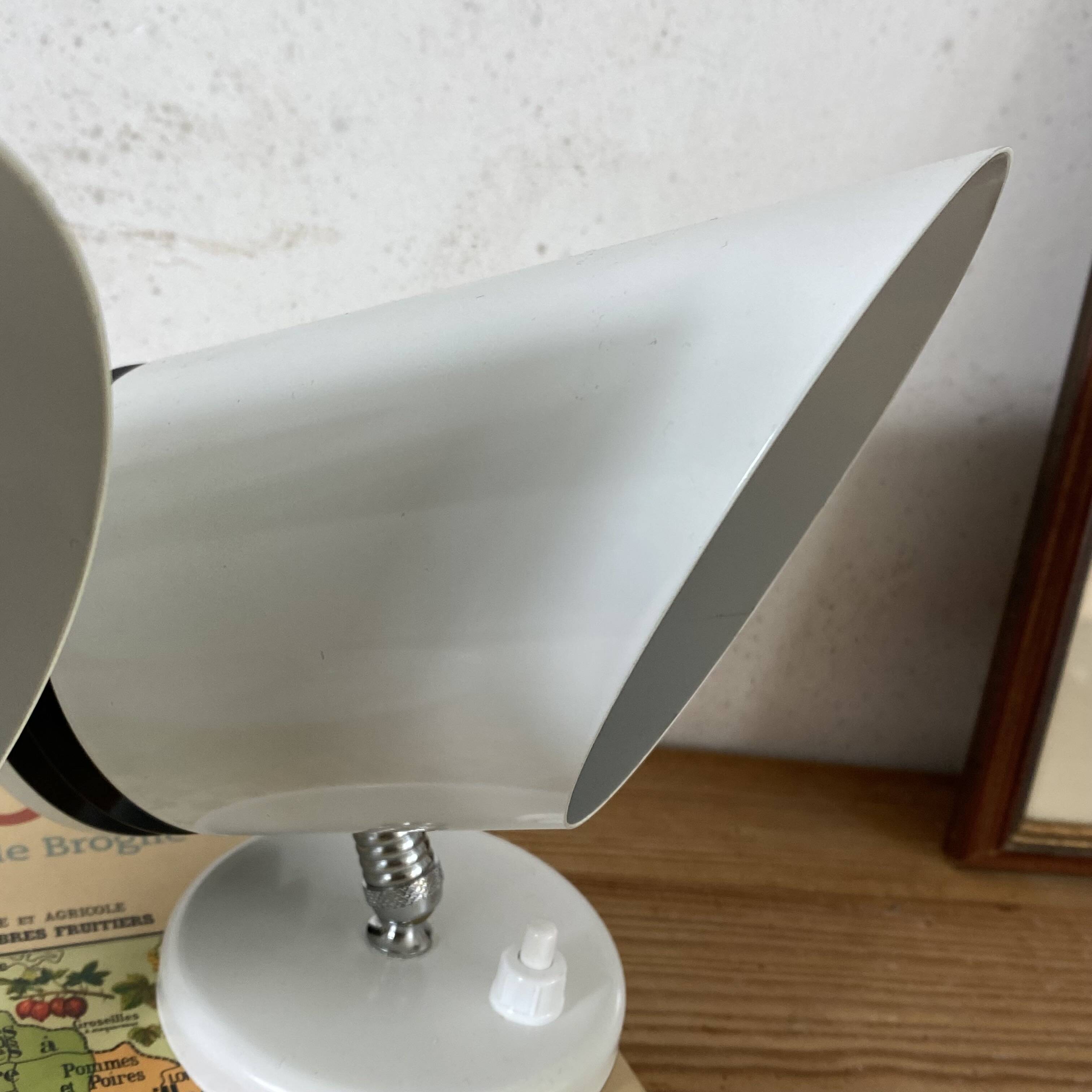 Pair of white metal wall spotlights