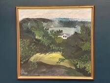 Huile su toile suédoise – “Soirée dans l'archipel” – Signée et datée 1964 – Vintage
