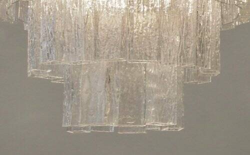 Large Chandelier in Murano Tronchi Glass from Venini, Italy, 1960s