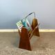 Newspaper rack, walnut with brass, 1960s