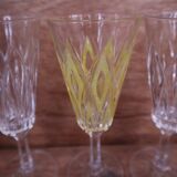 Set of 4 Arlequin champagne flutes from Reims glassworks / VMC