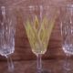 Set of 4 Arlequin champagne flutes from Reims glassworks / VMC